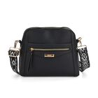 " life-style:Color:Black; Size/Profile: PU Crossbody Bag Wall (exterior):PU Lining (Interior):Polyester; Pockets (exterior):Zipper -4; Pockets (interior): zipped-1,slip-2 Size:24*9.5*21 cm shoulder strap size:120 cm"