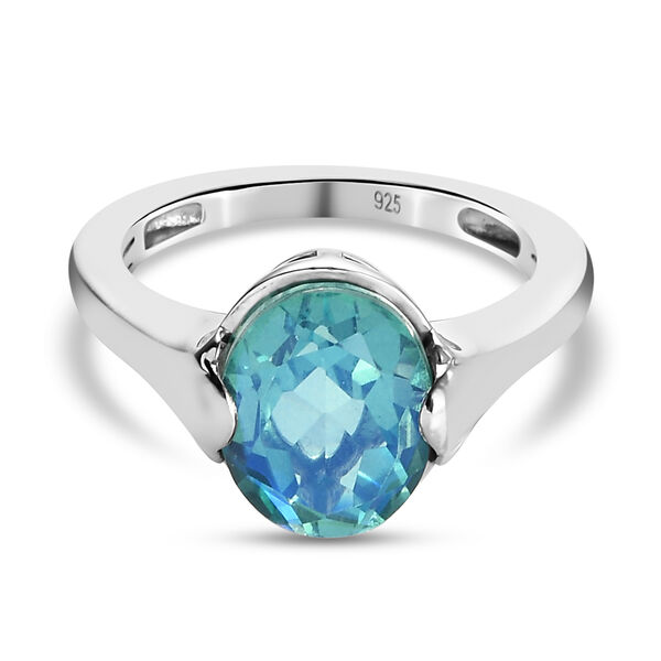 Pfau Triplett Quarz-Ring, 925 Silber platiniert  ca. 3,17 ct