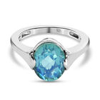 Pfau Triplett Quarz-Ring, 925 Silber platiniert (Größe 16.00) ca. 3,17 ct