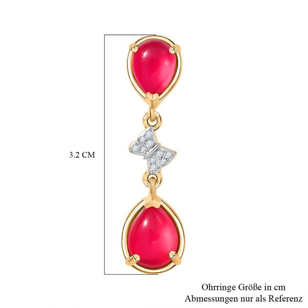 D'Joy Maulbeer Mondstein Ohrringe 925 Silber Gelbes Gold ca. 6.04 ct image number 6