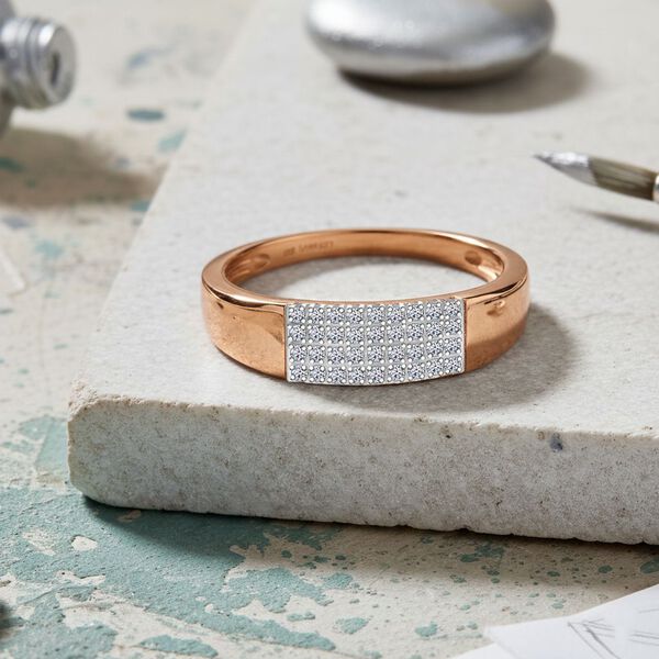 Lab Grown Diamant VS-EF Ring 925 Silber 750 Roségold Vermeil (Größe 19.00) ca. 0,22 ct image number 1