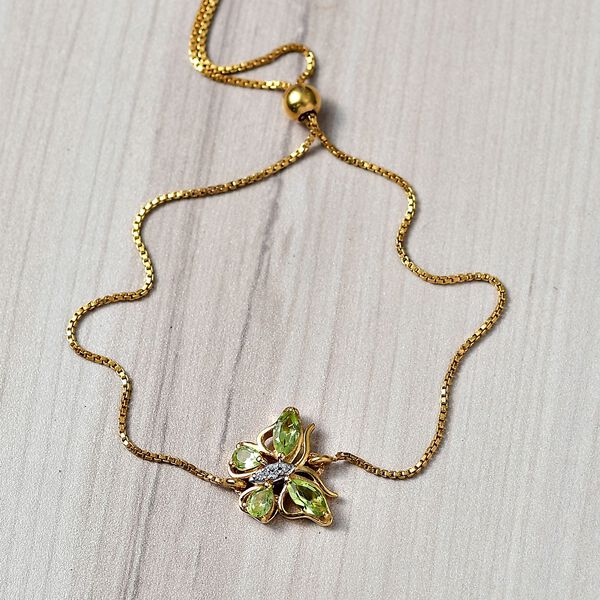 D'Joy Peridot Armband ca. Flexibles cm 925 Silber vergoldet ca. 0.97 ct image number 2