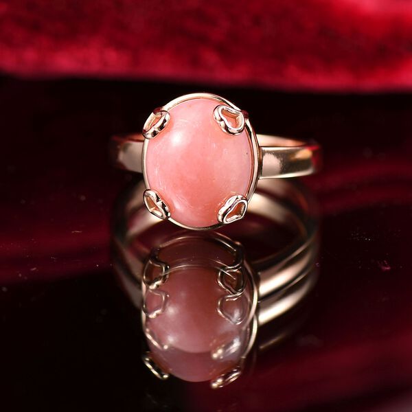 Herzklang - AA Vinicunca-Peruanischer Opal Ring 925 Silber 750 ros&eacute;vergoldet (Gr&ouml;&szlig;e 18.00) ca. 4.25 ct image number 2