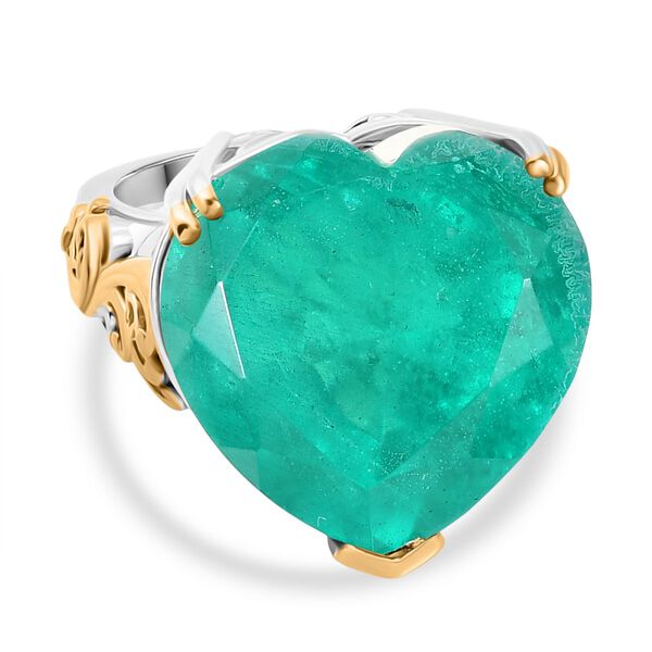 D'Joy Smaragd Triplett Quarz zweifarbiger Ring - 35,83 ct.