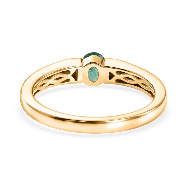 D'Joy AAA Kagem Sambischer Smaragd Ring 925 Silber 750 Vergoldet (Gr&ouml;&szlig;e 17.00) (10-15 Werktage Lieferzeit) ca. 0.33 ct image number 5