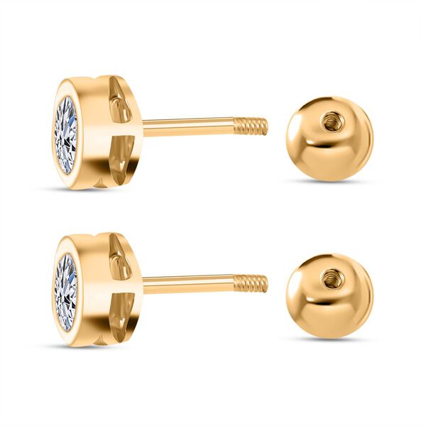 LUXURIANT 1 ct. SGL zertifizierte VS-EF Labor Diamant Ohrringe, 925 Silber Gelbgold Vermeil image number 6