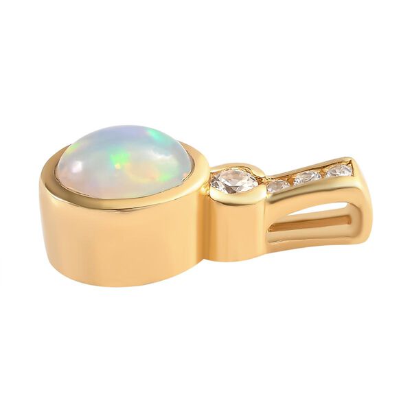 3er Schmuckset, &auml;thiopischer Welo Opal und Zirkon-Ring, Anh&auml;nger und Ohrringe - 2,13 ct. image number 7