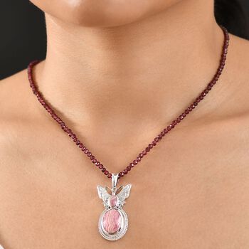 D joy AAA Rhodochrosit Schmuckset 925 Silber rhodiniert ca. 53.14 ct