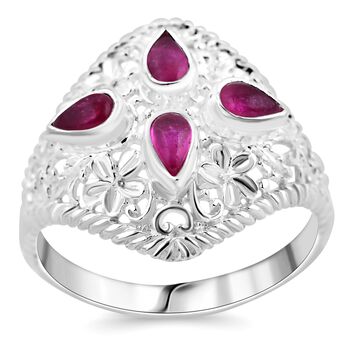 Rubin Ring 925 Silber (Gr&ouml;&szlig;e 17.00) ca. 1,56 ct