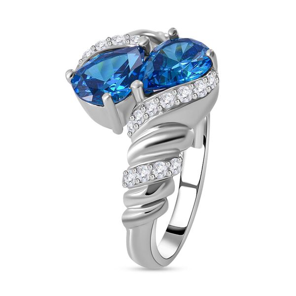 LUSTRO STELLA blauer und wei&szlig;er Zirkonia-Ring - 4,77 ct. image number 2
