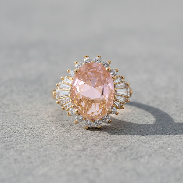 Rosa Zirkonia, Wei&szlig;er Zirkonia Ring Nickelfreies Messing (Gr&ouml;&szlig;e 18.00) image number 1