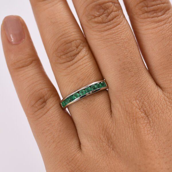 Socoto Smaragd Ring 925 Silber platiniert (Größe 19.00) ca. 0,58 ct image number 2