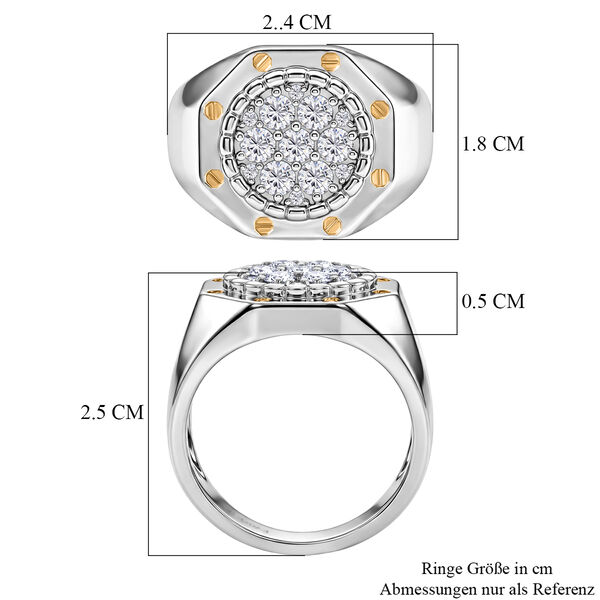 EVER TRUE Moissanit Ring Nickelfreies Messing (Gr&ouml;&szlig;e 19.00) ca. 0,82 ct image number 6