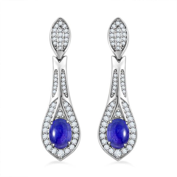 AA Tansanit und Zirkon Ohrringe- 6,40 ct. image number 0