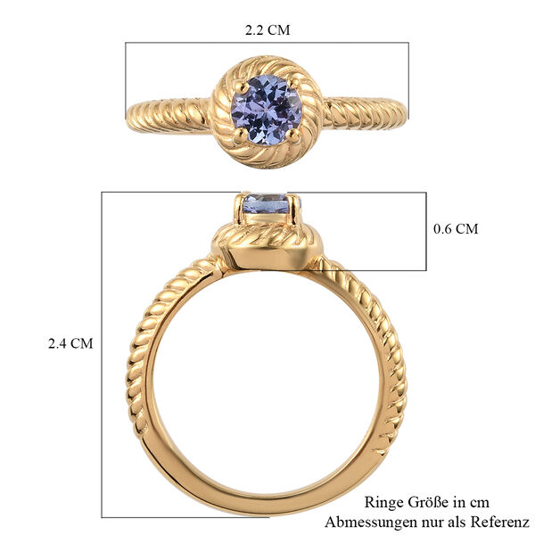 Tansanit-Ring, 925 Silber vergoldet  ca. 0,50 ct image number 5