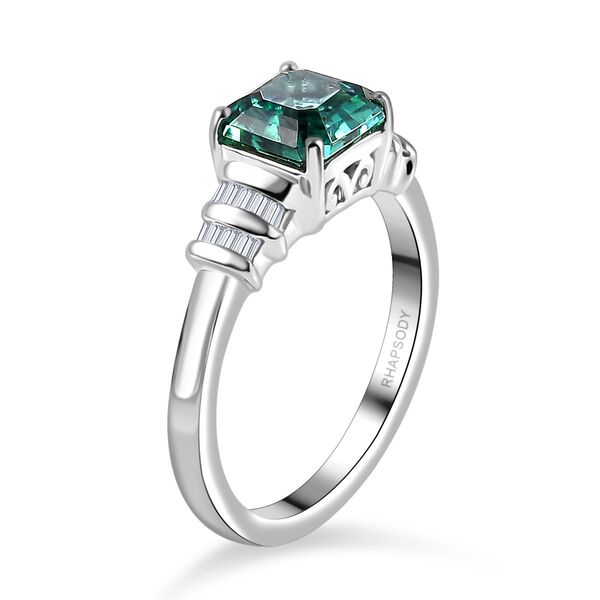 RHAPSODY - AAAA Pirineu Lagunen Turmalin (ASSCHER SCHLIFF), Weißer Diamant SGL zertifiziert Ring 950 Platin (Größe 20.00) ca. 1.97 ct image number 5