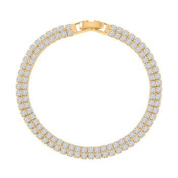 Wei&szlig;es Zirkonia Armband, ca. 18 cm, ca. 4.00 ct, goldfarben 4.00 ct