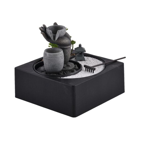 Indoor-Wasserbrunnen mit LED-Licht, 23x23x22 cm, Hand image number 7