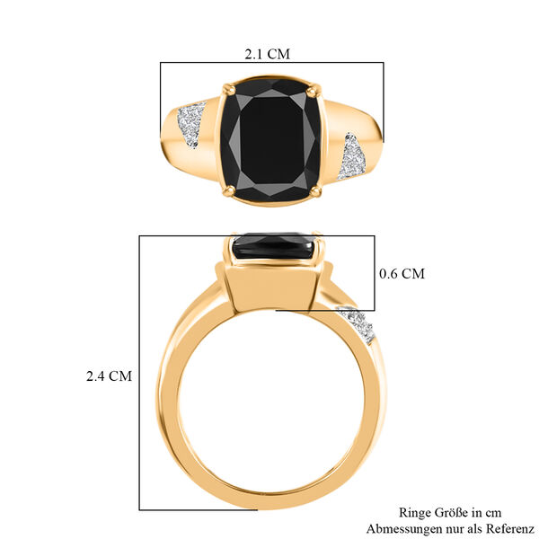 Elite Shungit und Zirkon Ring 925 Silber vergoldet image number 7