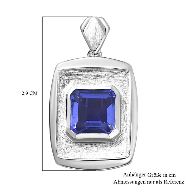 Tansanit-Farbe Quarz Anhänger 925 Silber rhodiniert ca. 2.71 ct image number 6