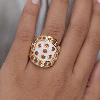 Koralle Ring 925 Silber vergoldet  ca. 1,47 ct