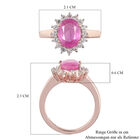 Premium Ilakaka rosa Saphir und Zirkon-Ring, 925 Silber Roségold Vermeil (Größe 16.00) (Fissure gefüllt) ca. 2,98 ct image number 6