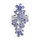 Tansanit Ring 925 Silber rhodiniert (Größe 17.00) ca. 4,87 ct