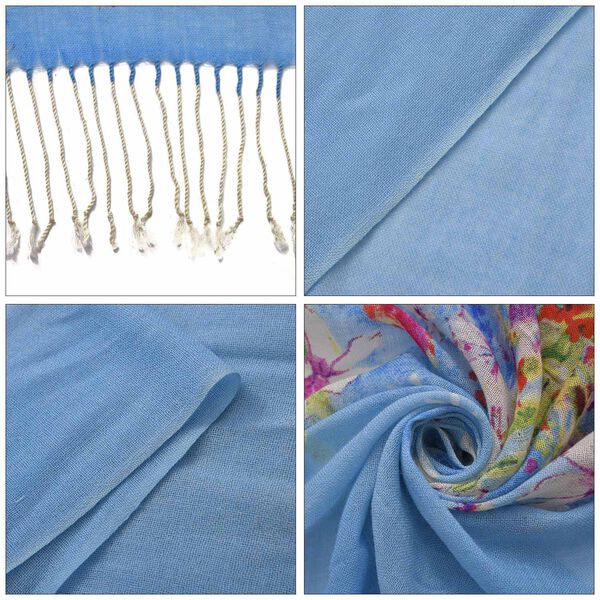 100% Merino Woll-Schal mit Quasten, 70x180cm, Mehrfarbig image number 4