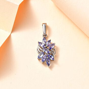 Tansanit Anh&auml;nger 925 Silber rhodiniert ca. 1.18 ct
