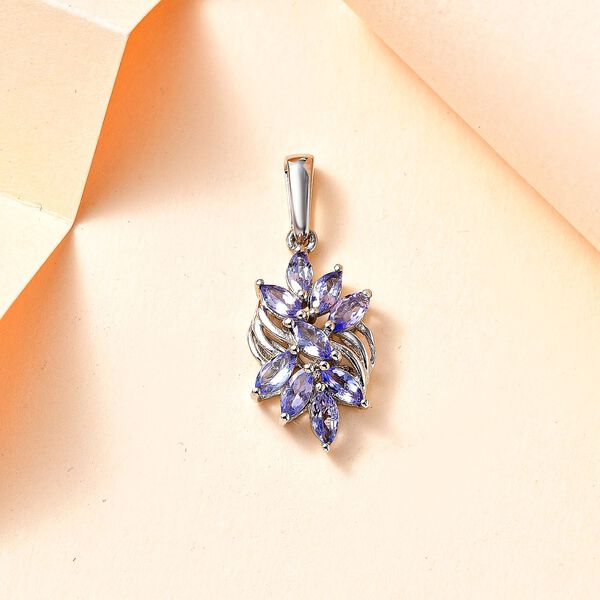 Tansanit Anh&auml;nger 925 Silber rhodiniert ca. 1.18 ct image number 2