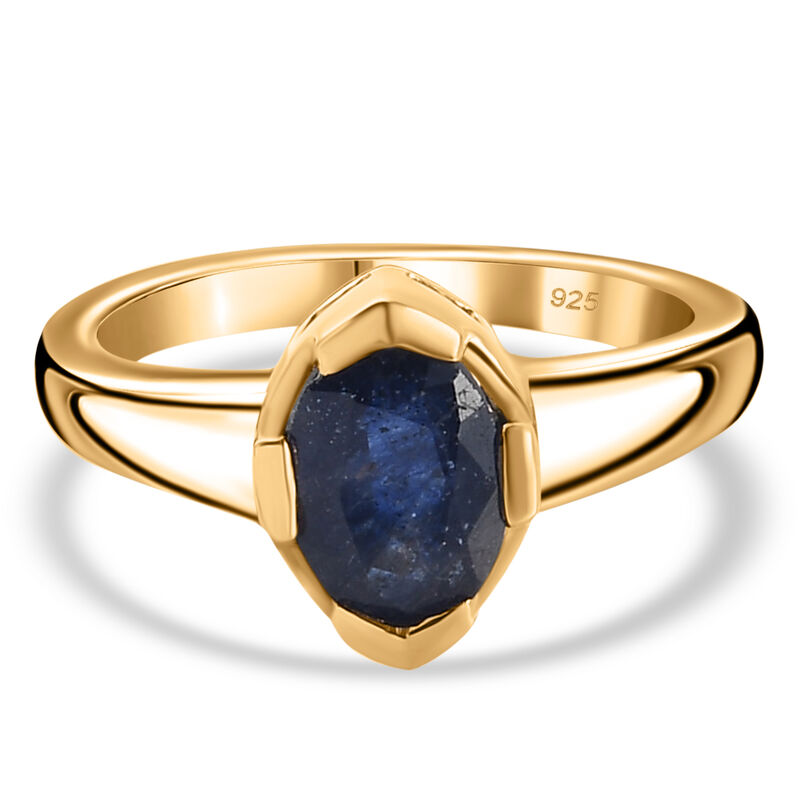 Masoala Saphir Solitär Ring, 925 Silber vergoldet, 1,90 ct. image number 0