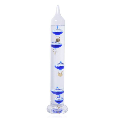 Galileo Thermometer mit schwimmenden Kugeln in Blau image number 0