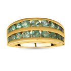 AAA Kagem Sambischer Smaragd Ring, 925 Silber Gelbgold Vermeil (Größe 17.00) ca. 1.66 ct image number 3
