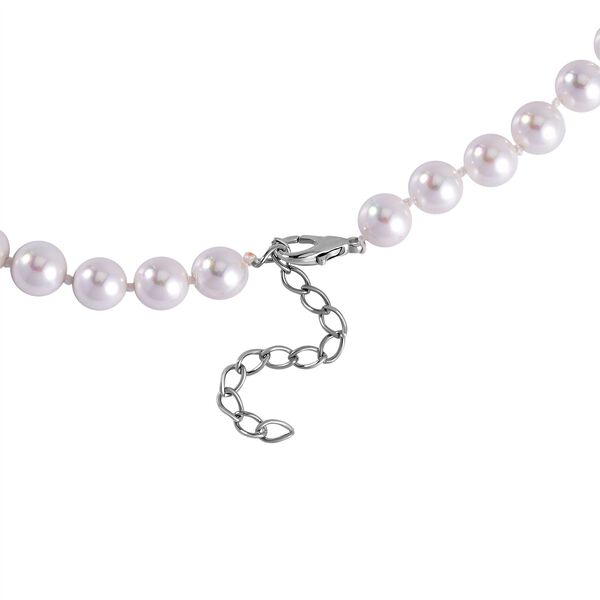 Weiße Muschelkernperle, Weißer Kristall Schmuckset  ca. 172.04 ct image number 3