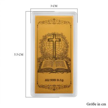999er Gold-Barren mit Bibel-Motiv