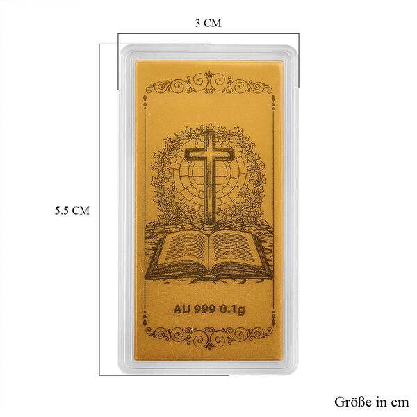 999er Gold-Barren mit Bibel-Motiv image number 4