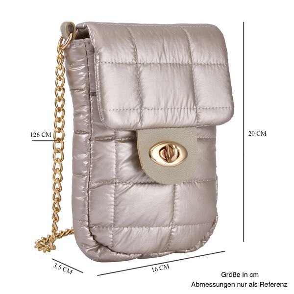 Gesteppte Puffy Crossbody Tasche mit RFID Schutz, Bronze image number 6