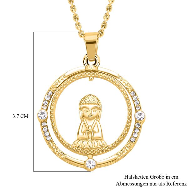 Wei&szlig;er Kristall-Anh&auml;nger mit Kette, 60cm image number 5