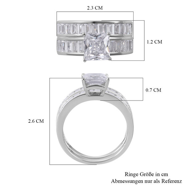LUSTRO STELLA 2er-Set- wei&szlig;e Zirkonia-Ringe - 5,04 ct. image number 5