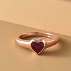 Afrikanischer Rubin Herz-Ring, (Fissure gefüllt), 925 Silber rosévergoldet image number 1