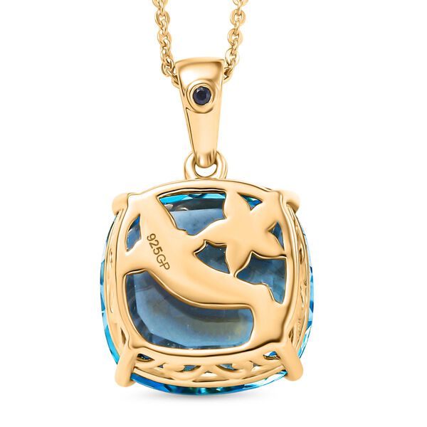 GP Trionfo Kollektion- Himmelblauer Topas und Kanchanaburi blauer Saphir Anhänger mit 45cm Kette - 12,78 ct. image number 6