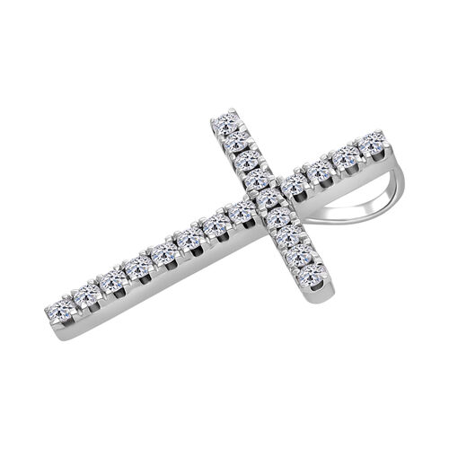 LUXURIANT DIAMOND- SI Labor Diamant Anhänger, 925 Silber platiniert - 0,50 ct. image number 3