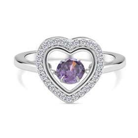 Lila und weißer Zirkonia-Ring - 1,02 ct.