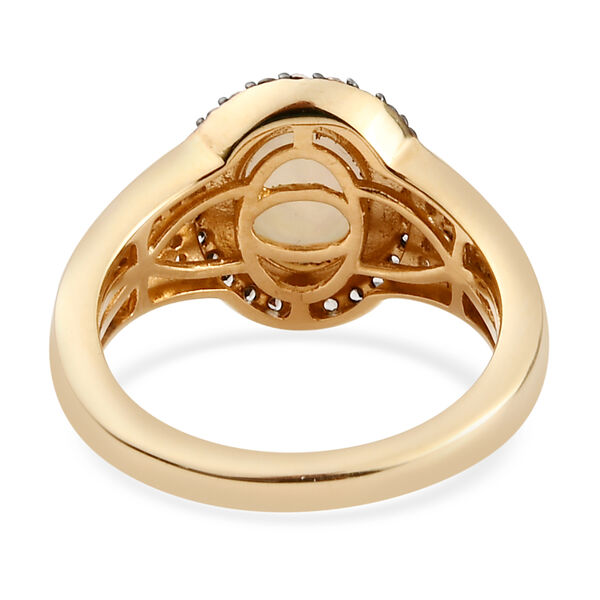 Natürlicher, äthiopischer Opal und Champagner Zirkon-Ring, 925 Silber Gelbgold Vermeil  ca. 1,76 ct image number 6