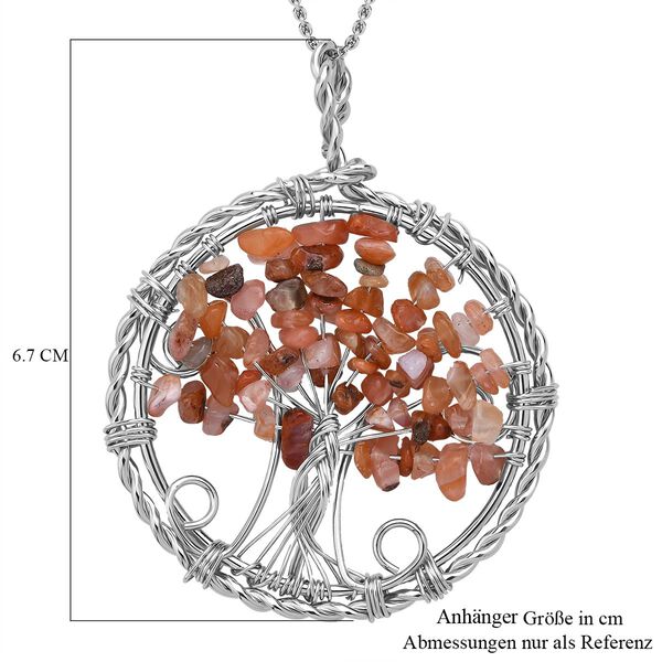 Roter Achat-Anh&auml;nger mit 50+5cm Kette - 37,60 ct. image number 6