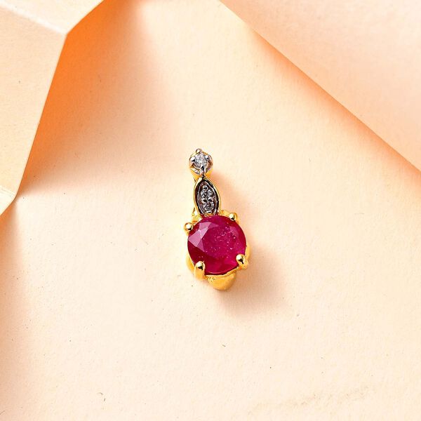 Afrikanischer Rubin und Zirkon-Anh&auml;nger - 1,38 ct. image number 2