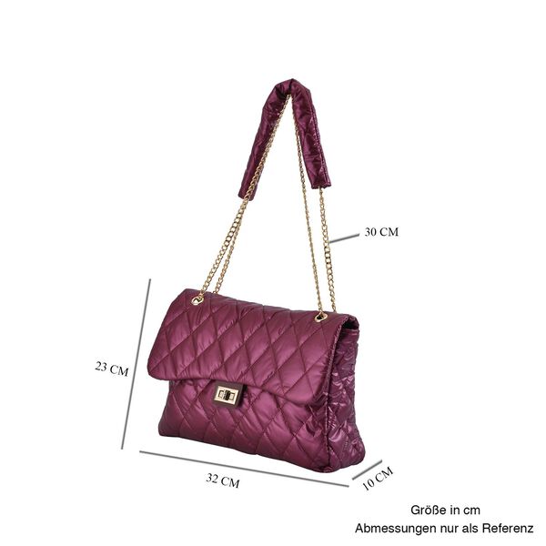 Stilvolle gesteppte Crossbody-Tasche mit RFID Schutz, 32x23x10cm, rot image number 6