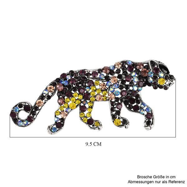 Mehrfarbiger Kristall Brosche Antik-silber-Plattierung image number 5