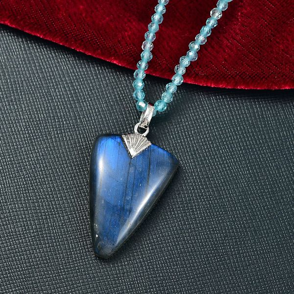 D'Joy AAA Labradorit, Apatit Schmuckset ca. 45 cm 925 Silber rhodiniert ca. 79,24 ct. image number 1