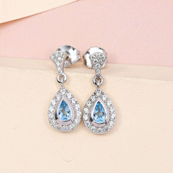 Santamaria Aquamarin und Zirkon Ohrringe, ca. 1,06 ct image number 2